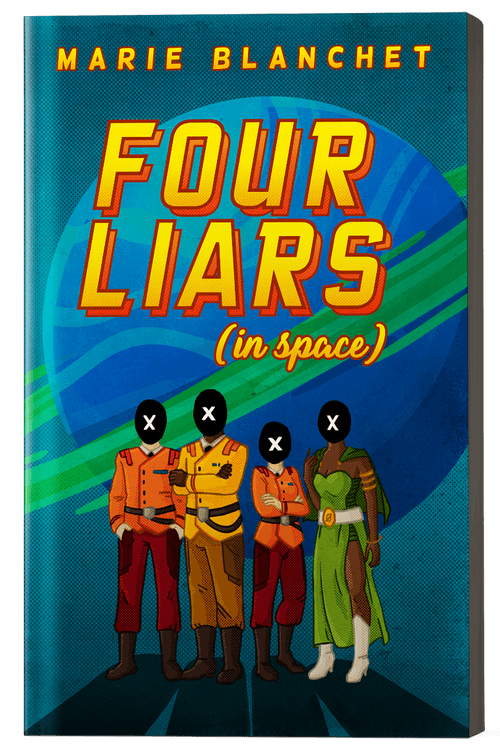 Book cover for Four Liars in space